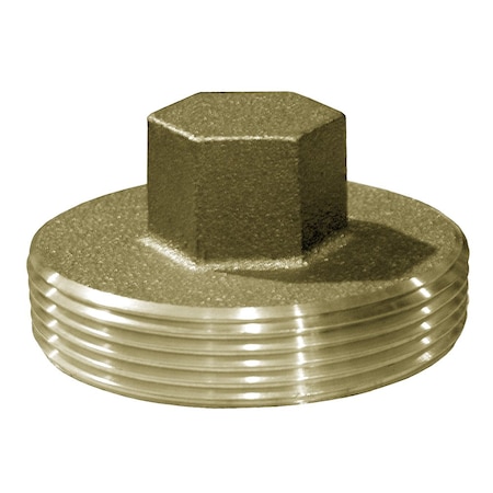 Jones Stephens 4in. Raised Head Heavy Pattern Brass Plug 4-3/8in. OD P52400